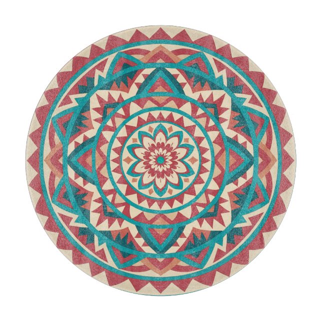 Modern Southwest Mandala Schneidebrett (Vorderseite)