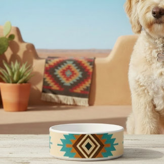 Modern Southwest Style Ceramic Pet Bowl Napf