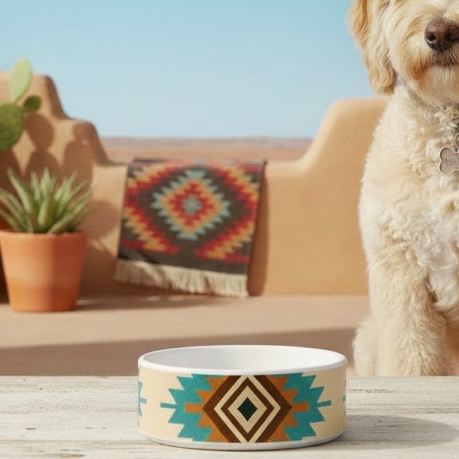 Modern Southwest Style Ceramic Pet Bowl Napf (Von Creator hochgeladen)