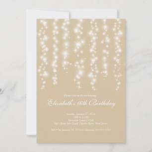 Modern Sparkle tan 16 . Geburtstag Birthday Party Einladung
