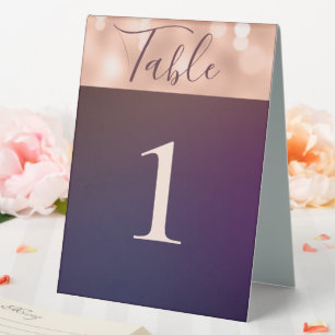 Modern Sparkling Burgund Rose Gold Wedding Tischaufsteller