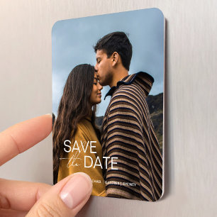 Modern speichern Sie die Daten Hochzeitseinladung  Magnet