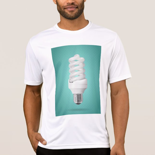 Modern Spiral Compact Fluorescent Lightbulb T-Shirt (Vorderseite)
