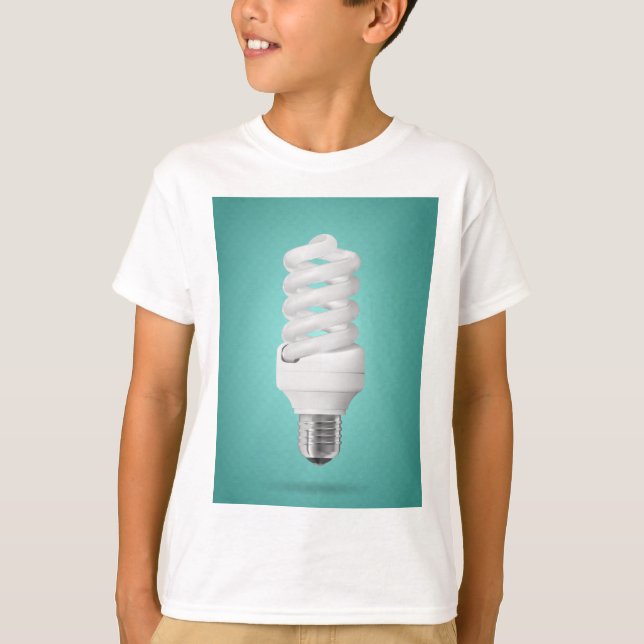 Modern Spiral Compact Fluorescent Lightbulb T-Shirt (Vorderseite)