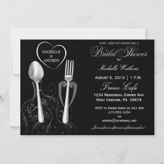 Modern Spoon & Fork Bridal Dusche Einladungen
