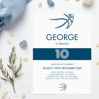 Modern Sports Basketball Boy Geburtstag Einladung