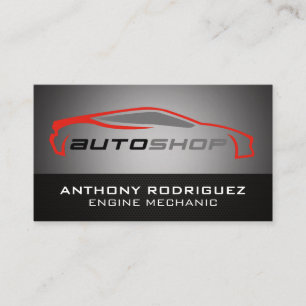 Modern Sports Car Auto Shop Visitenkarte
