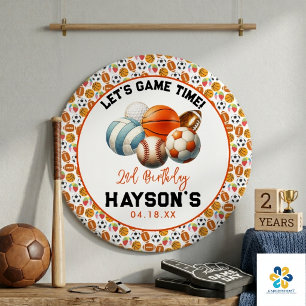 Modern Sports Kids 2. Geburtstag Party Button