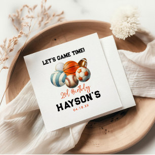 Modern Sports Kids 2. Geburtstag Party Serviette