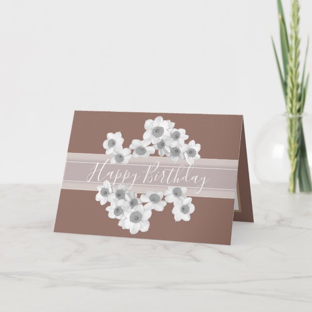 Modern Spring Daffodils Elegant Botanical Birthday Karte (Vorderseite)