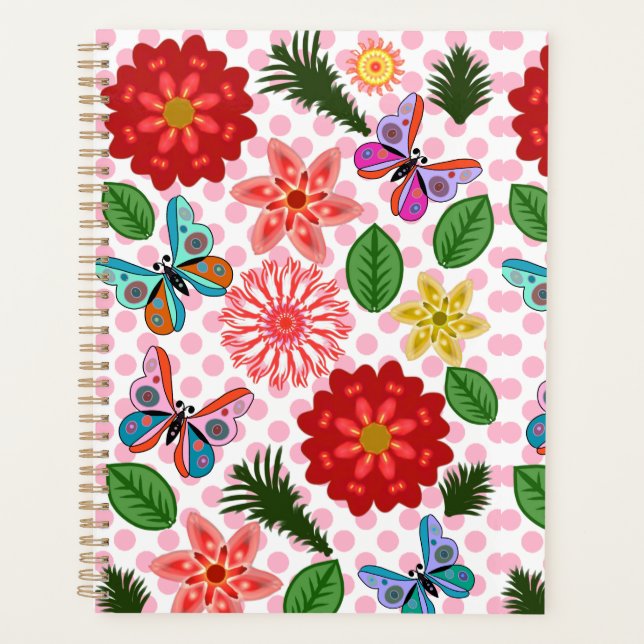Modern Spring Garden Butterfly Floral  (Devant)
