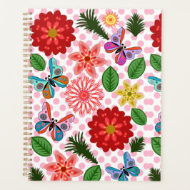 Modern Spring Garden Butterfly Floral  Planer