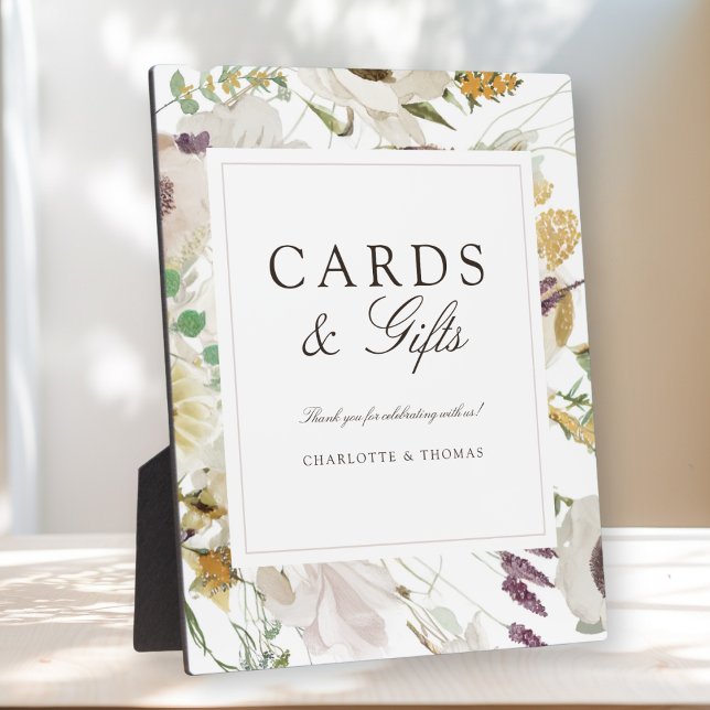  Modern Spring Wedding Cards & Gifts Fotoplatte (Modern Spring Boho Floral Watercolor Wedding Cards & Gifts Gallery Plaque)
