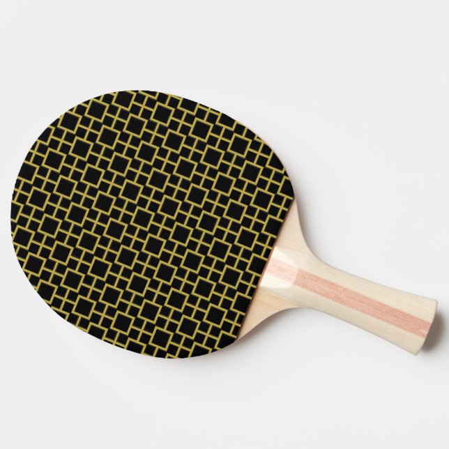 Modern Square Pattern Gold Tischtennis Schläger (Rückseite Seitenansicht)