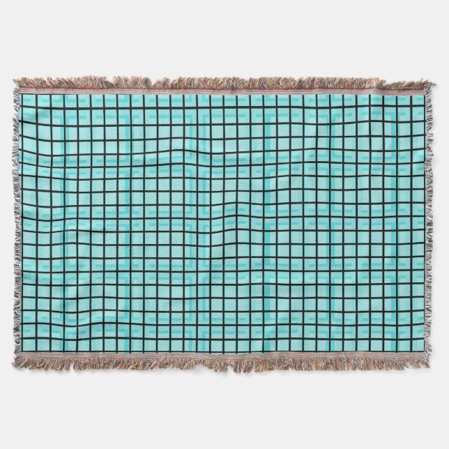 Modern_Squares (c) Turquoise_Blue-Blanket_ Decke (Vorderseite)