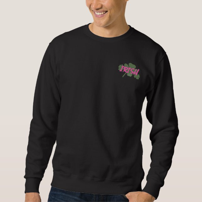 Modern St Patricks Day Green Pink Clove Sweatshirt (Vorderseite)