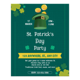 Modern St. Patrick's Day Party Custom Invitation Poster