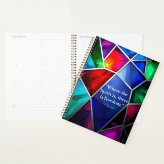 Modern Stained Glass Geometric Faith Planer
