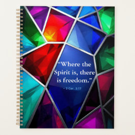 Modern Stained Glass Geometric Faith Planer