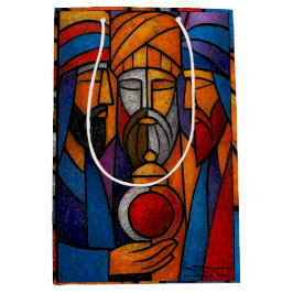Modern Stained Glass Three Wise Men Mittlere Geschenktüte