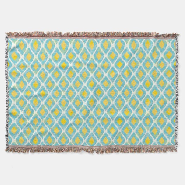 Modern Stamm-Kat-Blau-gelbe Mode Decke (Vorderseite)