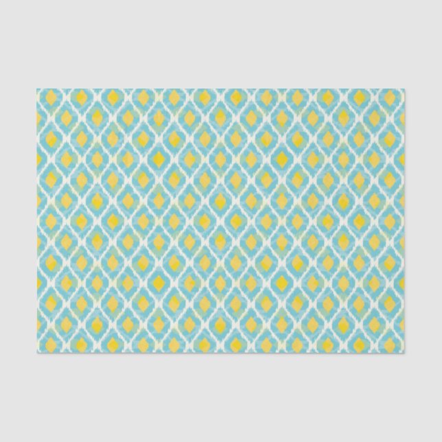 Modern Stamm-Kat-Blau-gelbe Mode Seidenpapier (Vorderseite)