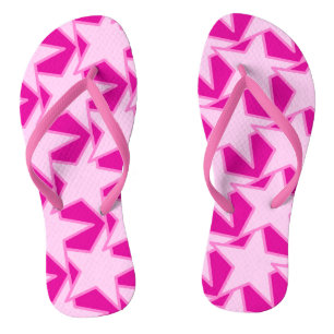 Modern Star Geometric - blassrosa und fuchsia Flip Flops