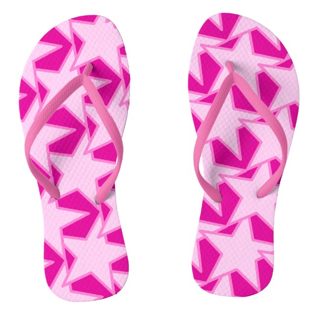 Modern Star Geometric - blassrosa und fuchsia Flip Flops (Fußbett)