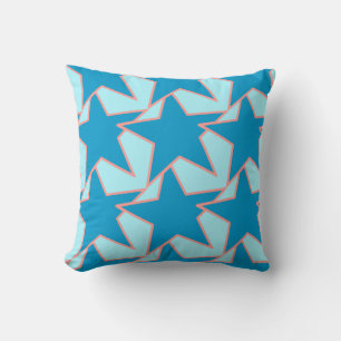 Modern Star Geometric - cerulanisch und himmelblau Kissen