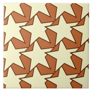 Modern Star Geometric - Creme und Kamelbräune Fliese
