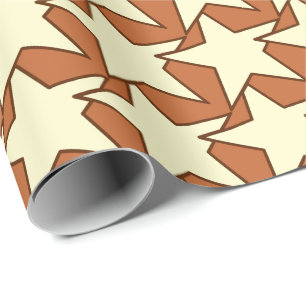 Modern Star Geometric - Creme und Kamelbräune Geschenkpapier