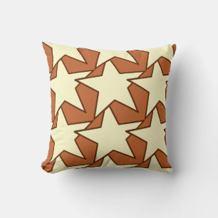 Modern Star Geometric - Creme und Kamelbräune Kissen