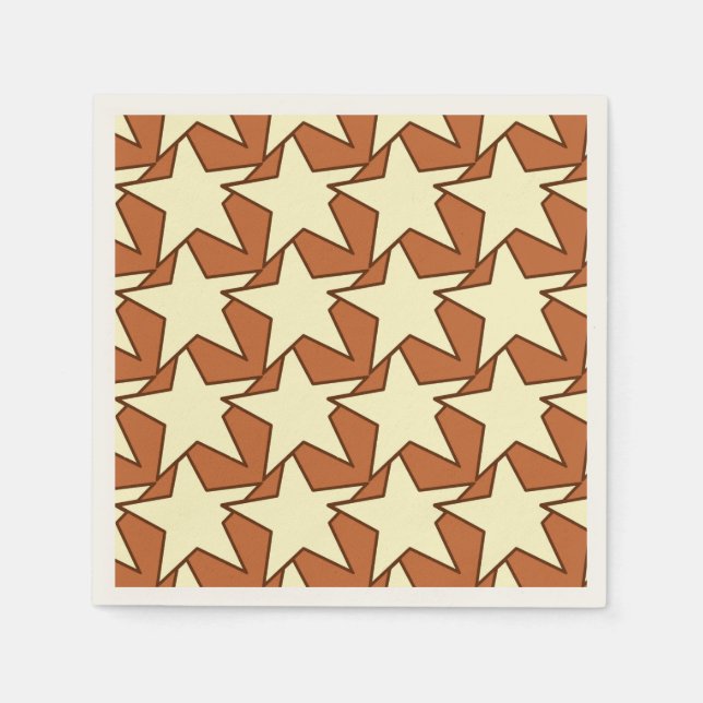 Modern Star Geometric - Creme und Kamelbräune Serviette (Vorderseite)