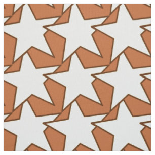 Modern Star Geometric - Creme und Kamelbräune Stoff