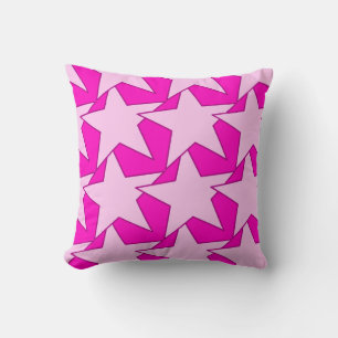 Modern Star Geometric - Fuchsia und Eispink Kissen