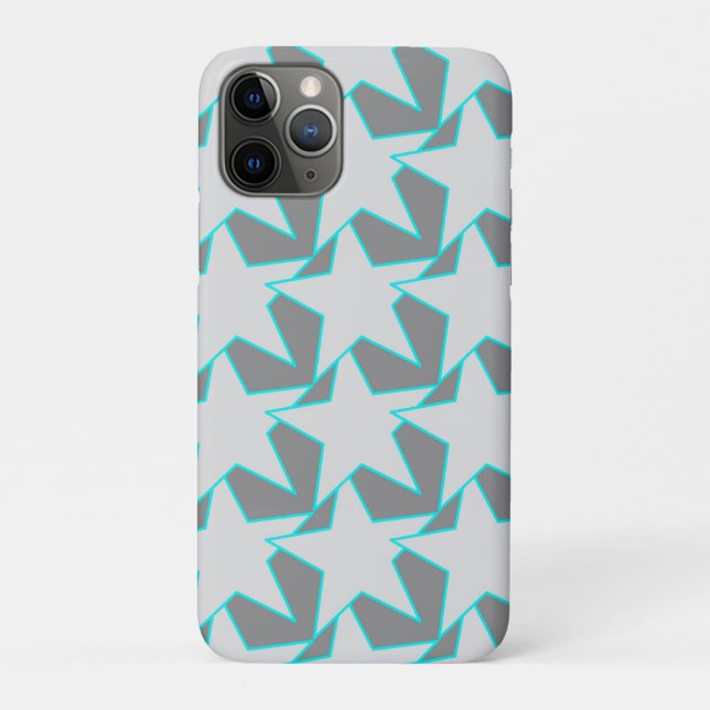 Modern Star Geometric - grau und türkis Case-Mate iPhone Hülle (Rückseite)