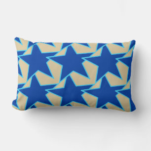 Modern Star Geometric - Kobaltblau und Taupe Lendenkissen