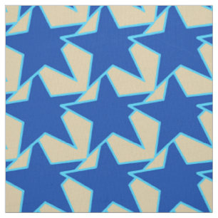 Modern Star Geometric - Kobaltblau und Taupe Stoff