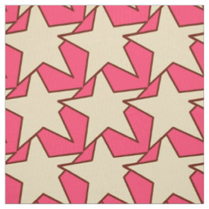 Modern Star Geometric - Korallen und Beige Stoff