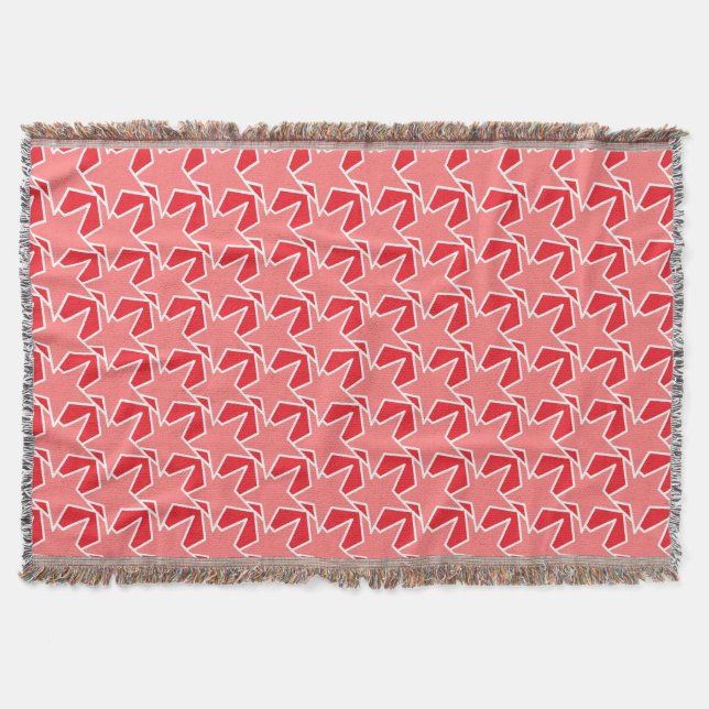 Modern Star Geometric - Korallenrosa und Rot Decke (Vorderseite)