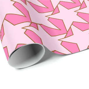 Modern Star Geometric - leicht und tief rosa Geschenkpapier