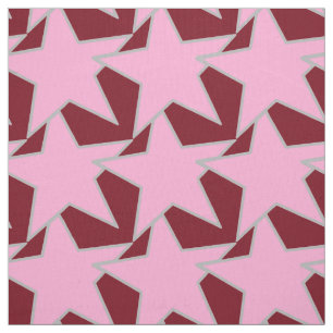 Modern Star Geometric - Rosa und Bordeaux Stoff