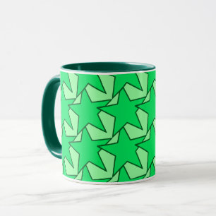 Modern Star Geometric - smaragdgrün und minzgrün Tasse