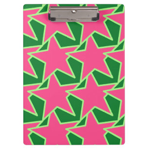 Modern Star Geometric - Wassermelone pink und grün Klemmbrett