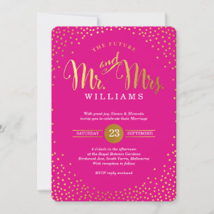 MODERN STILISCH WEDD Mini-Gold Konfetti heißen ros Einladung