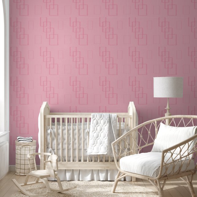 modern stilvoll pink geometric Square gesprenkelt Tapete (Kinder)
