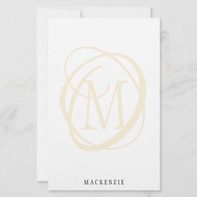 Modern stilvoller, eleganter Name Gold Monogram Briefpapier (Vorderseite)
