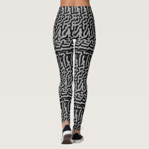 Modern stilvolles Grau und Schwarz Klassisch Leggings