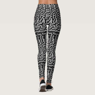 Modern stilvolles Grau und Schwarz Klassisch Leggings