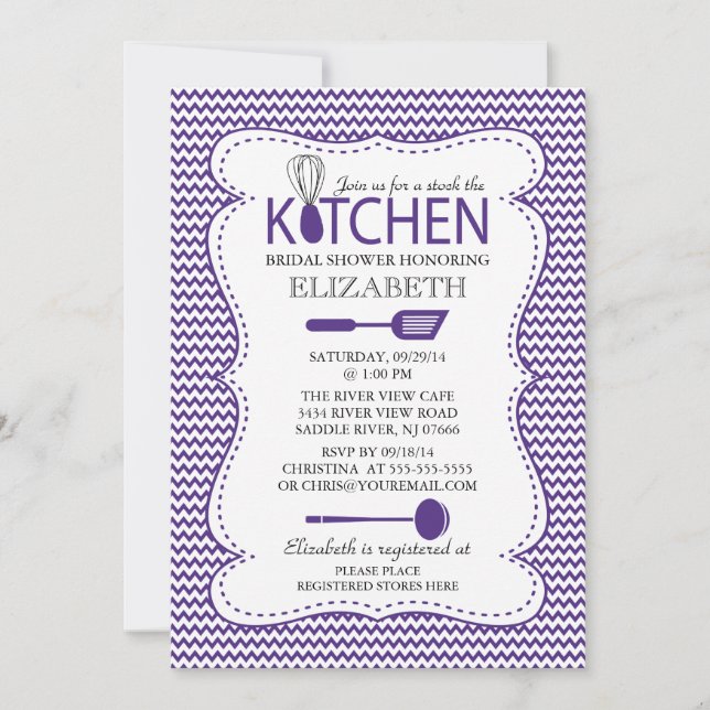 Modern Stock die Küchen-Bridal-Dusche Einladung (Vorderseite)